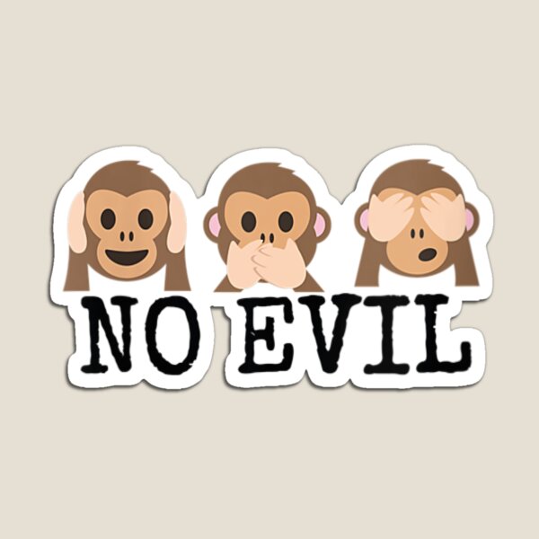 METAL MAGNET Monkeys Speak Hear See No Evil Banana Humor Monkey MAGNET 