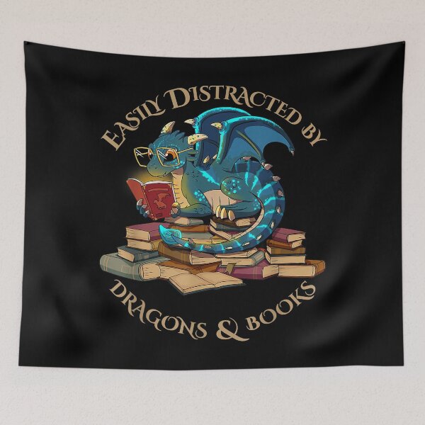 Item preview, Easily Distracted By Dragons And Books Dragon Art designed and sold by RobertJason.