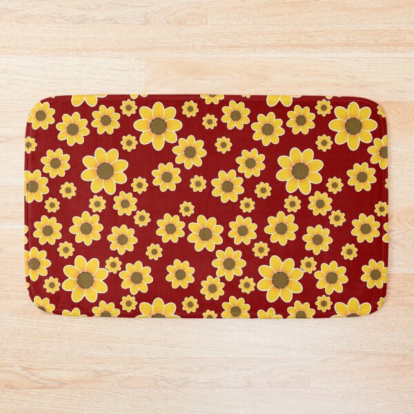 Item preview, Yellow Flowers on Red Background - Floral Pattern designed and sold by TMBTM.