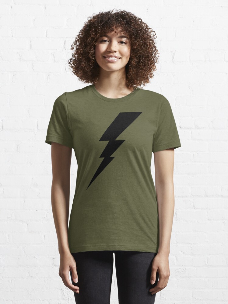 Women Green Lightning Strike Bear Pocket T-Shirt