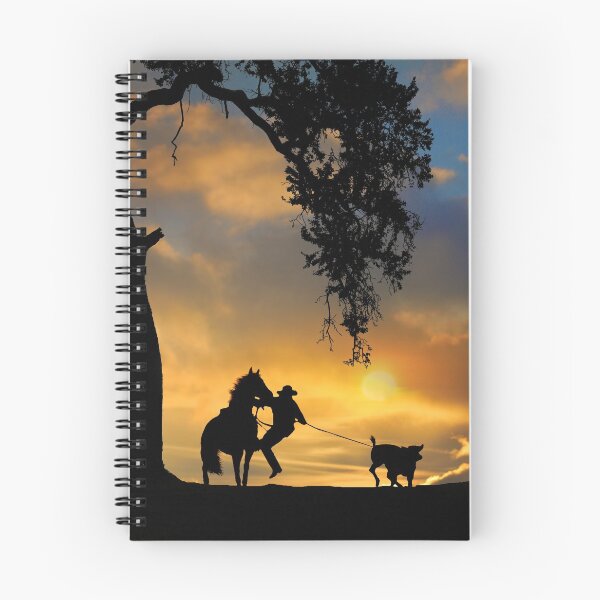 Item preview, Steer Roping Cowboy in Sunset with Horse and Oak Tree designed and sold by Stephanie Laird.