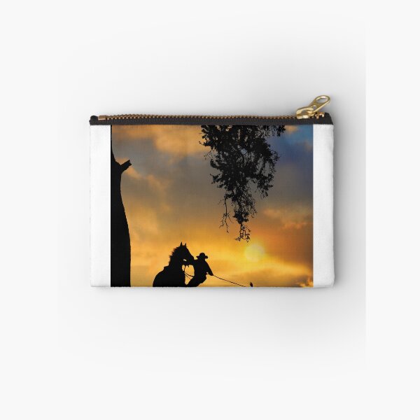 Item preview, Steer Roping Cowboy in Sunset with Horse and Oak Tree designed and sold by Stephanie Laird.