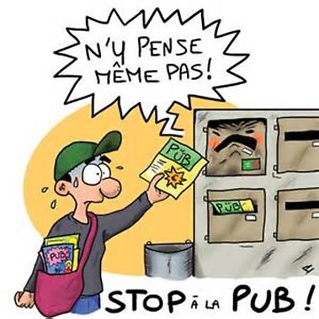 Autocollant STOP PUB classique jaune