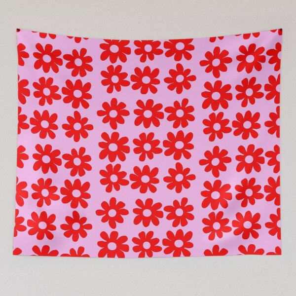 Item preview, Red and pink flower print designed and sold by DemonicGloom.