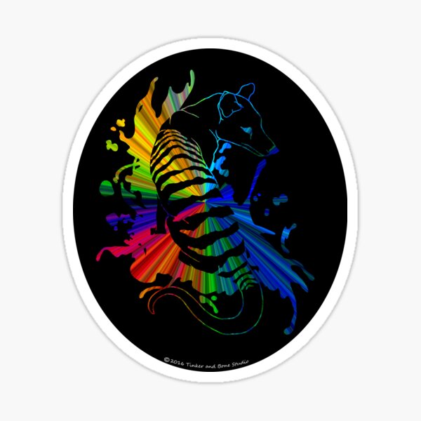 Item preview, Rainbow Thylacine designed and sold by TinkerandBone.