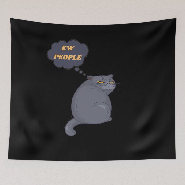 Item preview, Ew People Retro Cat Funny Vintage Anti Social Introvert designed and sold by MARCOS LILI.