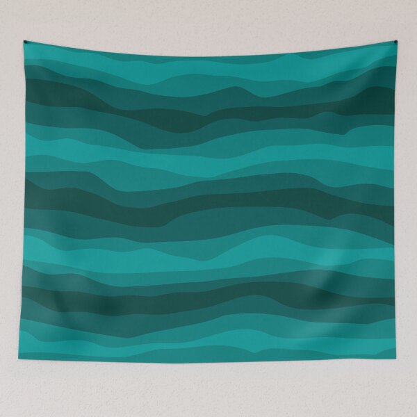 Item preview, Interchangeable Lines, Abstract Bacon Pattern #6 Dark Turquoise designed and sold by bubblyshades.