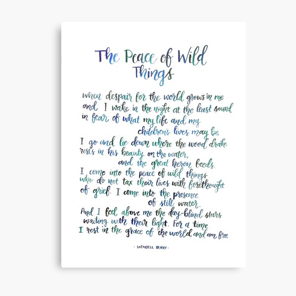 Item preview, The Peace of Wild Things designed and sold by acrylicsandink.