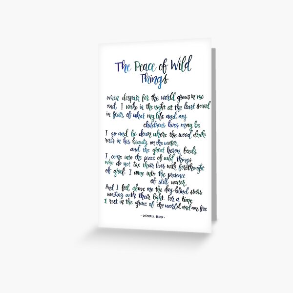 Item preview, The Peace of Wild Things designed and sold by acrylicsandink.
