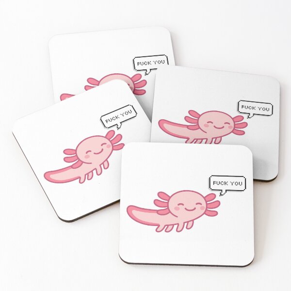Item preview, Fuck you - Axolotl funny memes - Pink chibi kawai Axolotl designed and sold by Zeeprint ★★★★★.