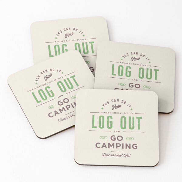 Item preview, Log Out and Go Camping designed and sold by Geek Updated.