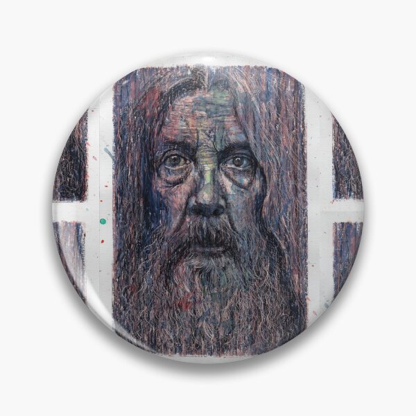 Artikelvorschau, Alan Moore - Handgezeichnetes Öl- und Tintenporträt entworfen und verkauft von HRHildebrand.