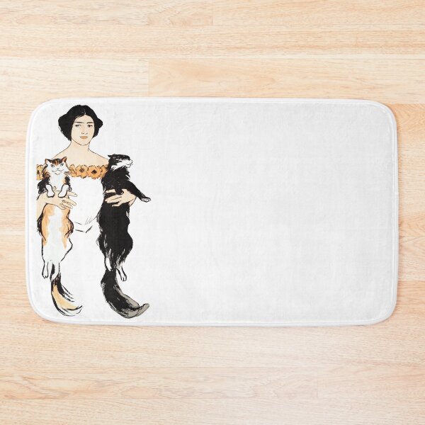 Item preview, Woman Holding Cats Vintage Illustration by Edward Penfield designed and sold by Happy-Trails.