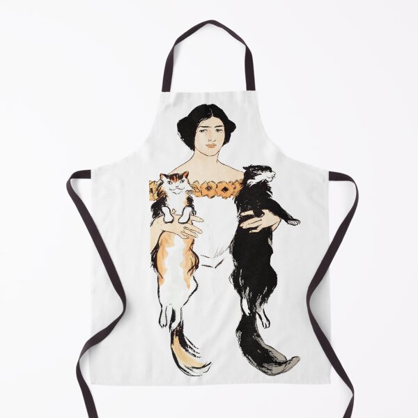 Item preview, Woman Holding Cats Vintage Illustration by Edward Penfield designed and sold by Happy-Trails.