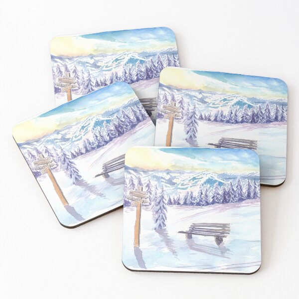 Item preview, Romantic Ski Tour Day with View of Mountains and Trees designed and sold by artshop77.