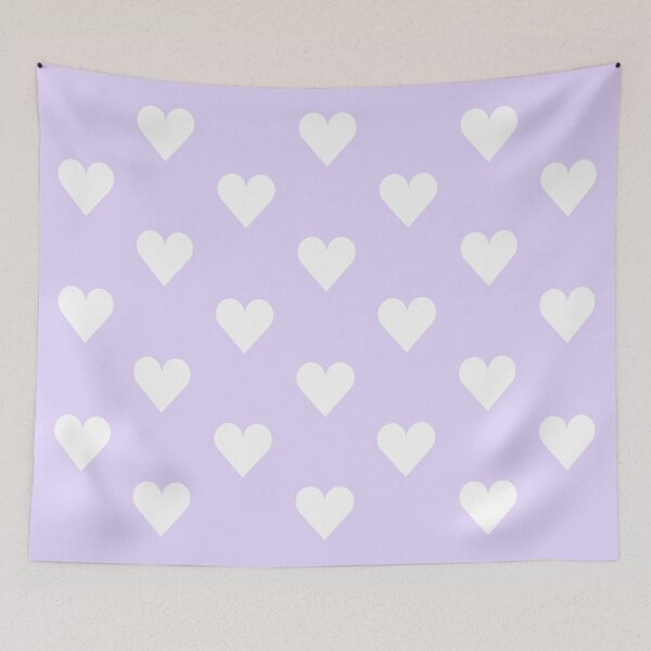 Item preview, Medium WHITE & LILAC LOVE HEARTS designed and sold by RachelMacht.