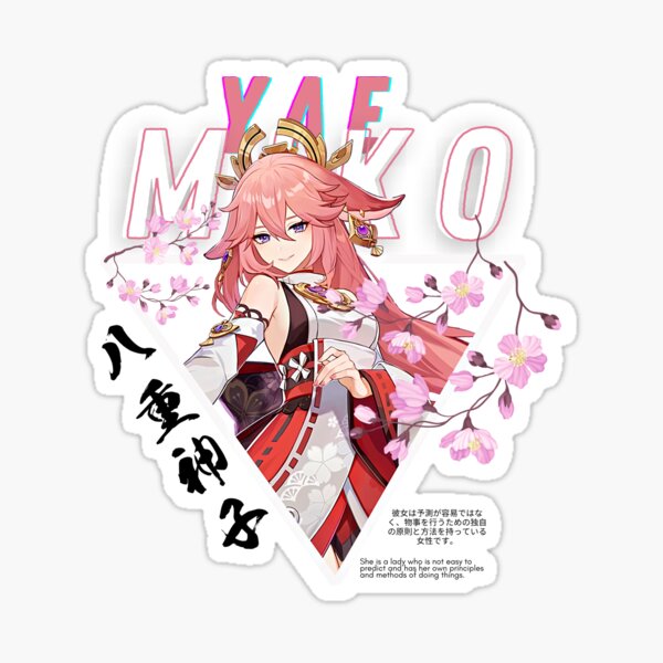 Yae Miko Genshin Impact Yae Miko Sticker For Sale By Omagatoki Redbubble 