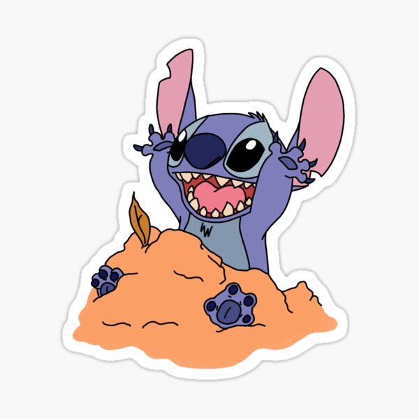 "Stitch with his sand castle" Sticker for Sale by artsyreader Redbubble