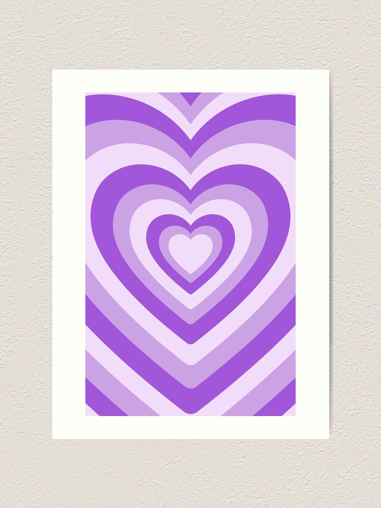 Aesthetic y2k purple pastel hearts  Art Print for Sale by Angela Aurel