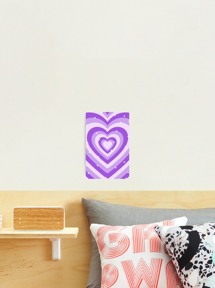 Aesthetic y2k purple pastel hearts with stars  Photographic Print for Sale  by Angela Aurel