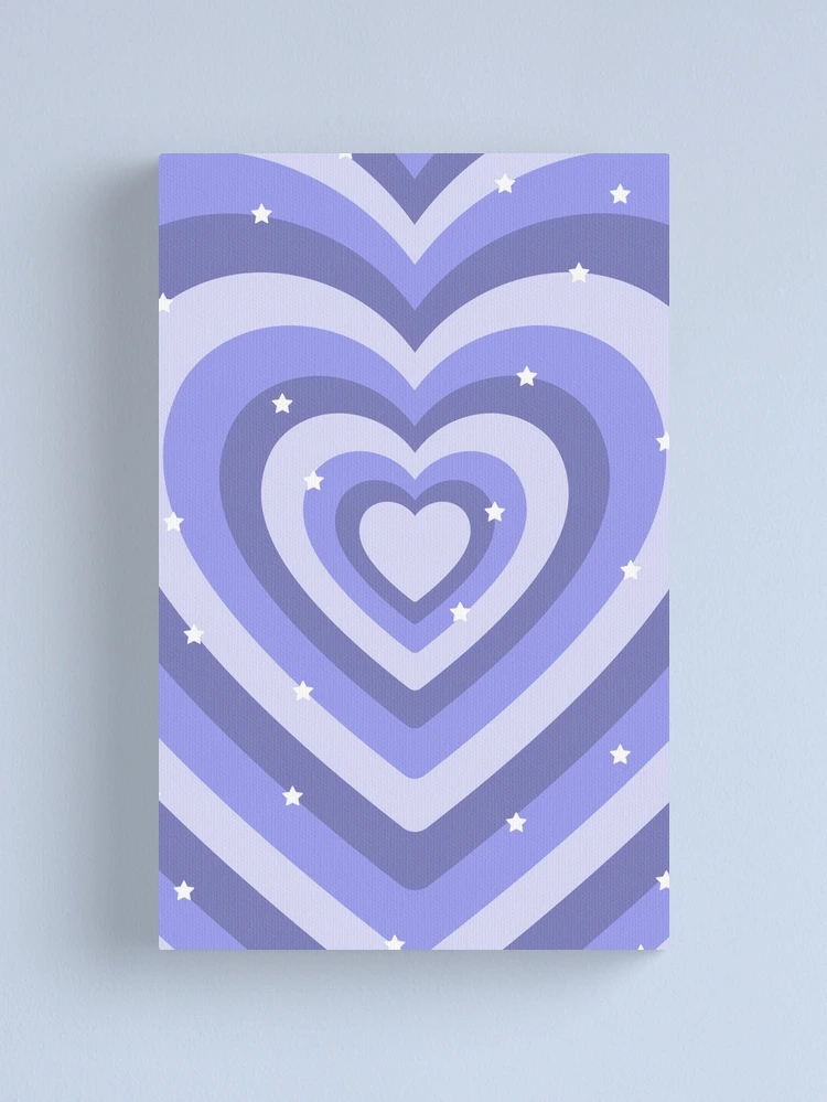 Aesthetic y2k pink pastel hearts with stars | Canvas Print