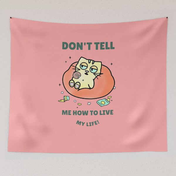 Item preview, Funny Lazy Cat Live My Life Beanbag Anime  designed and sold by MasterArtsman.
