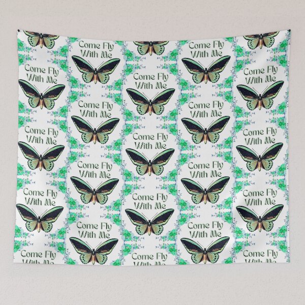 Item preview, Come fly with me quote with green butterfly designed and sold by designlee.