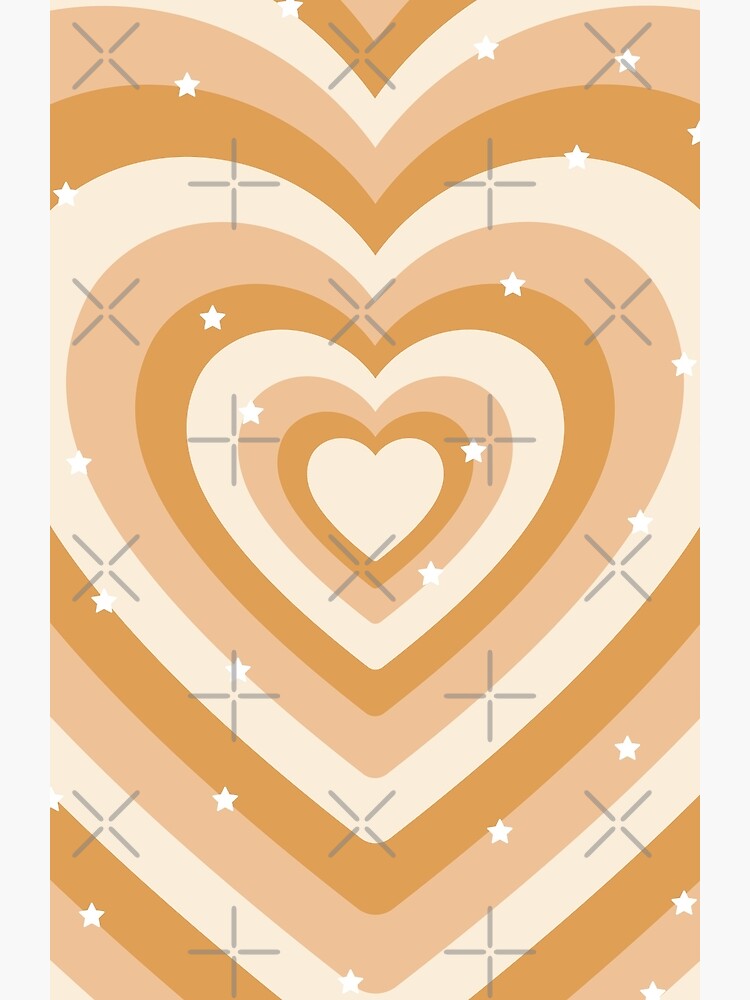 Aesthetic y2k pink pastel hearts with stars | Art Board Print