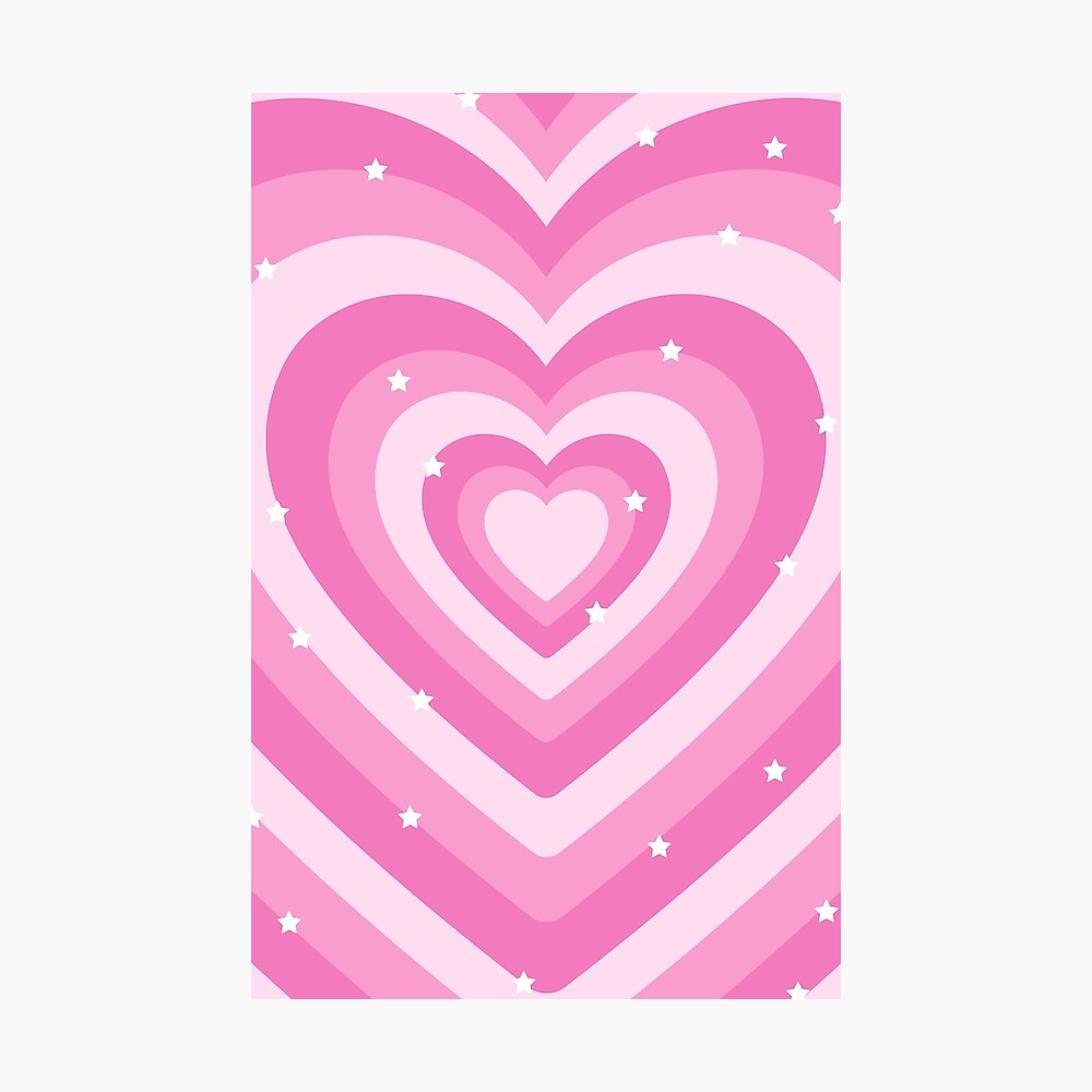 Aesthetic y2k pink pastel hearts with stars  Art Board Print for Sale by  Angela Aurel