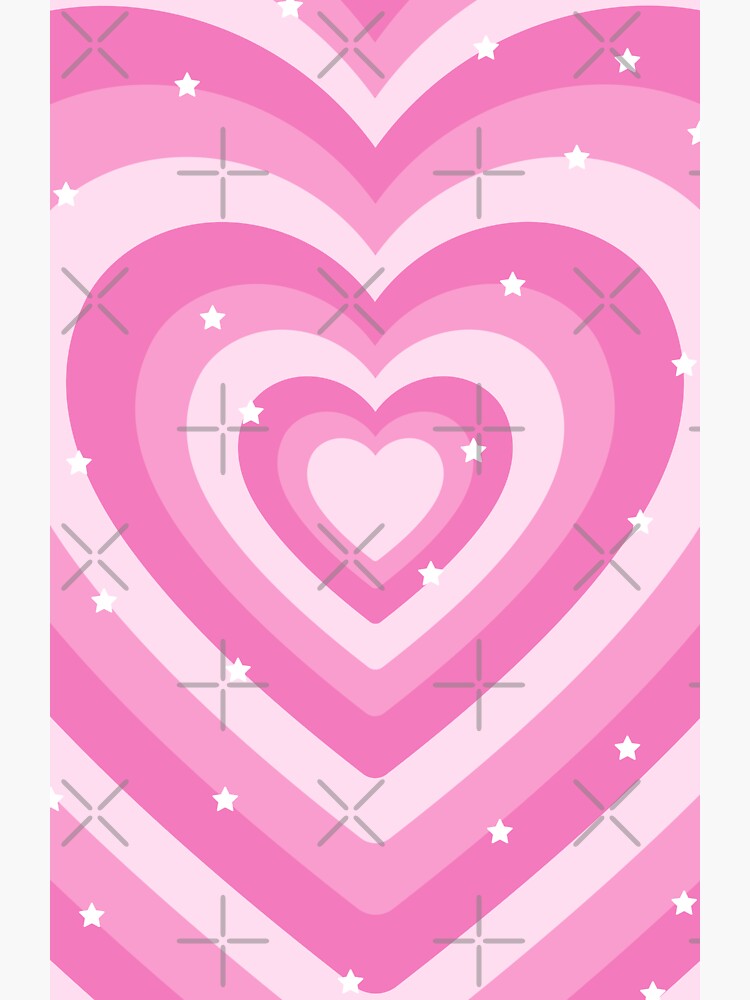 Aesthetic y2k pink pastel hearts with stars  Sticker for Sale by Angela  Aurel