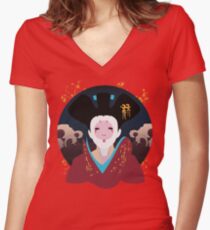 Robotic Geisha Women's Fitted V-Neck T-Shirt