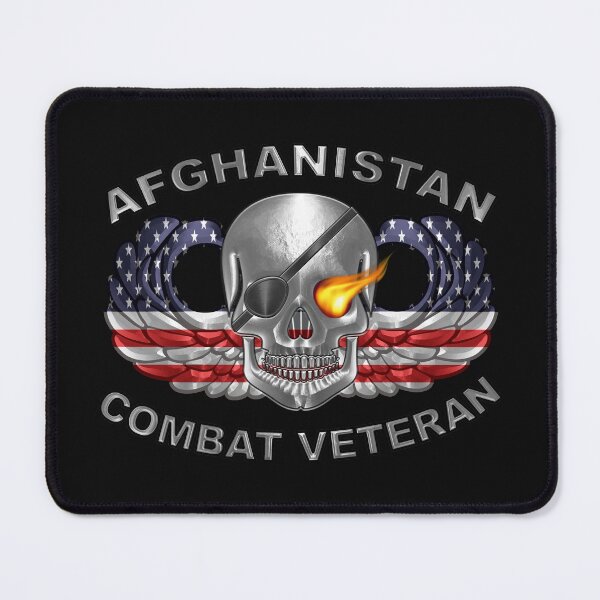 Item preview, Afghanistan Combat Veteran with American Flag designed and sold by SoldierAlways.