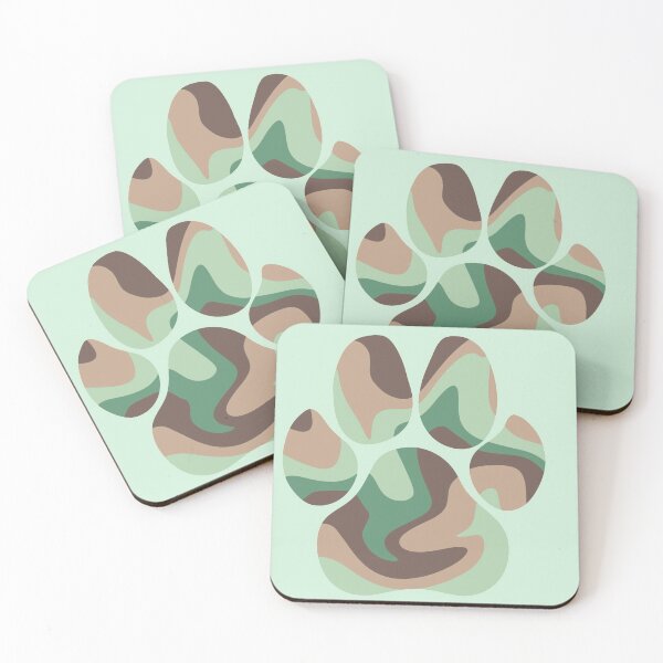 Item preview, Camouflage Liquid Swirl Paw Print Set designed and sold by hannahvira.
