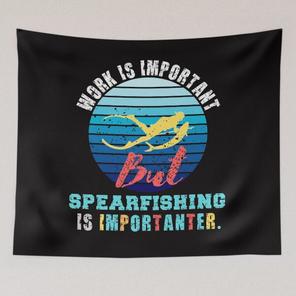 Item preview, work Is Important But Spearfishing Is Importanter funny gift idea for Diving & Freediving lovers 2022 designed and sold by Live  Today.