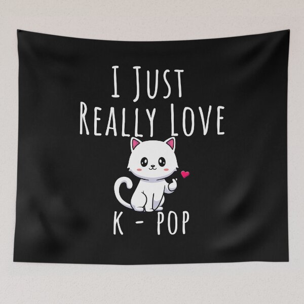 Item preview, I Just Really Love K-Pop And Cats - Cute White Cat K-Pop designed and sold by YerrouDesing.
