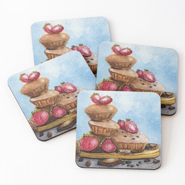 Artikelvorschau, Erdbeeren und Chocolate Chip Muffins - CJ Calvert Art entworfen und verkauft von CJ Calvert.