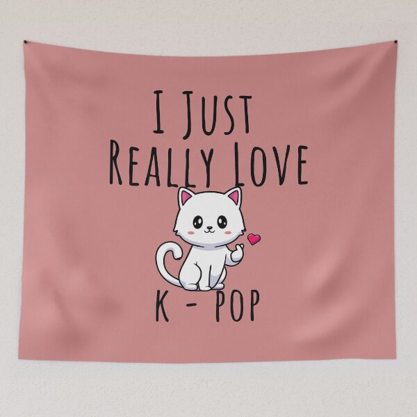 Item preview,  I Just Really Love K-Pop And Cats  - Cute White Cat K-Pop designed and sold by YerrouDesing.