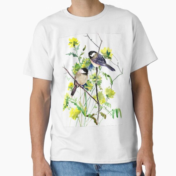Item preview, Chickadees and Spring Flowers designed and sold by surenart.