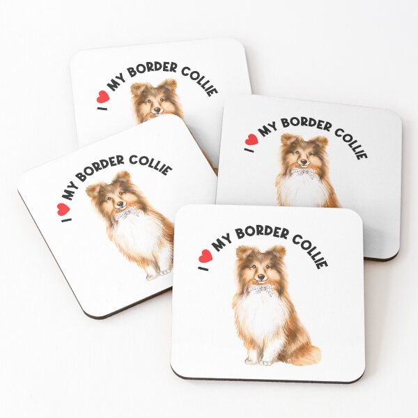 Item preview, I Love My Border Collie Cute Collie Puppy Dog with Bow Art designed and sold by adriana-holmes.