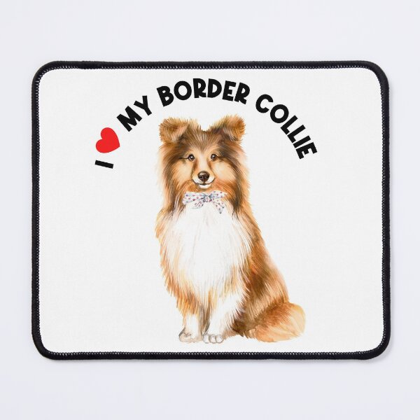 Item preview, I Love My Border Collie Cute Collie Puppy Dog with Bow Art designed and sold by adriana-holmes.