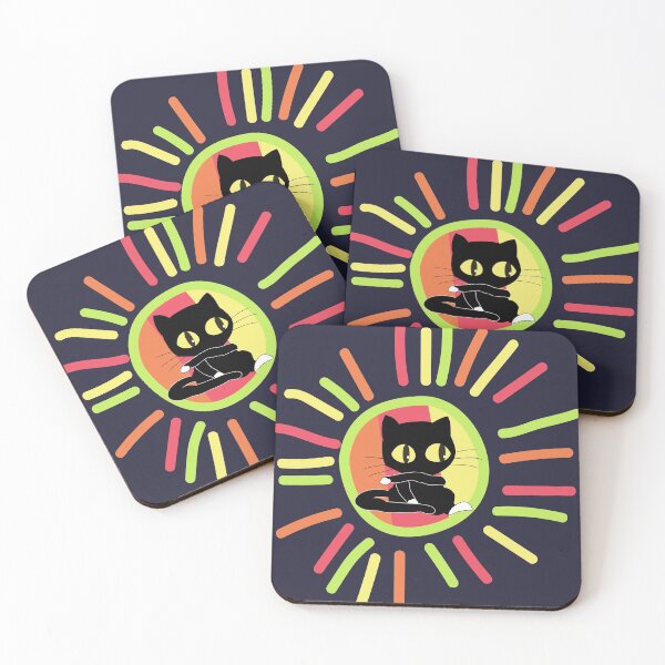 Item preview, Black Cat on Colorful Sun designed and sold by PurrfectLuv.