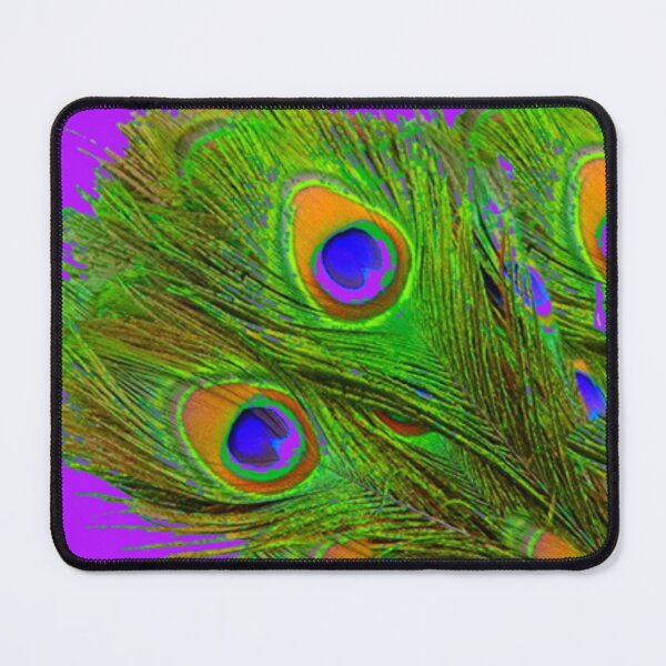 Item preview, DECORATIVE GREEN PEACOCK FEATHERS VIOLET ART designed and sold by sharlesart.