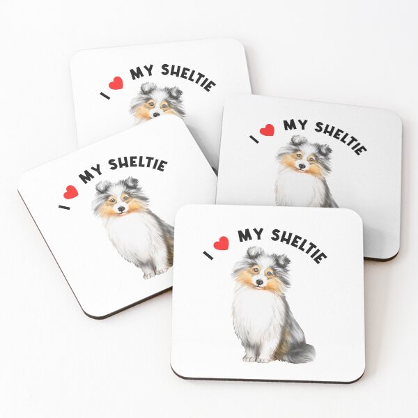 Item preview, I Love My Sheltie Cute Shetland Sheepdog Illustration Art designed and sold by adriana-holmes.