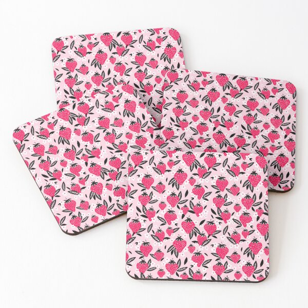 Item preview, Strawberry Blooms – Magenta & Black designed and sold by Cat Coquillette.