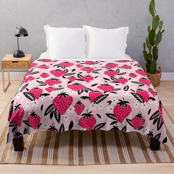 Item preview, Strawberry Blooms – Magenta & Black designed and sold by Cat Coquillette.