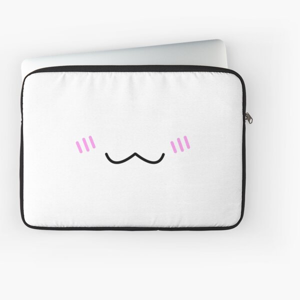 Mouth Mask Cat Anime Expression Kawaii Animal Happy Cute Laptop Sleeve