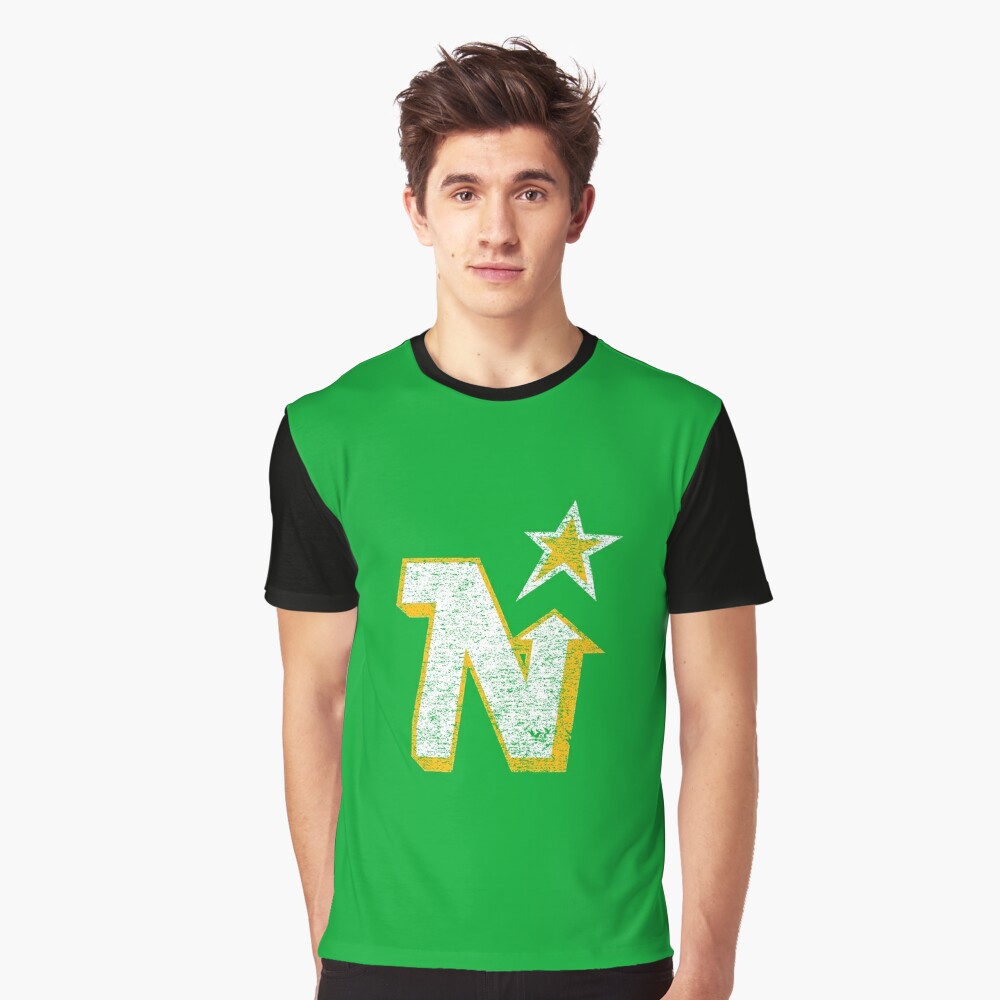 deadmansupplyco Vintage Hockey - Minnesota North Stars (Yellow North Stars Wordmark) T-Shirt