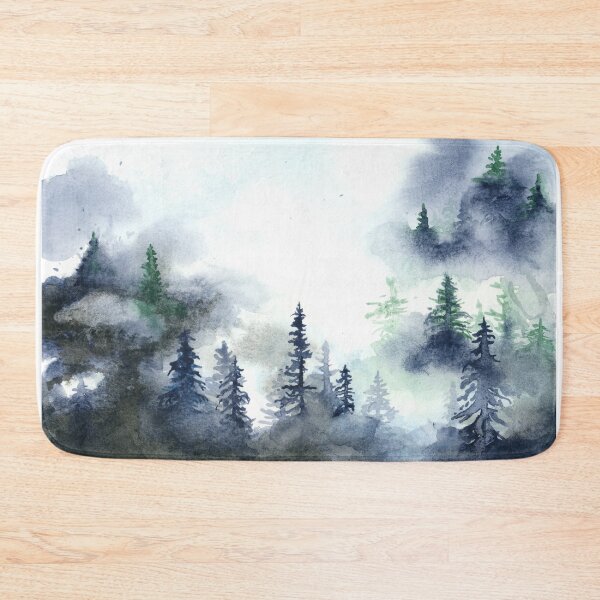 Item preview, Misty Watercolor Forest designed and sold by CariJohnstonArt.