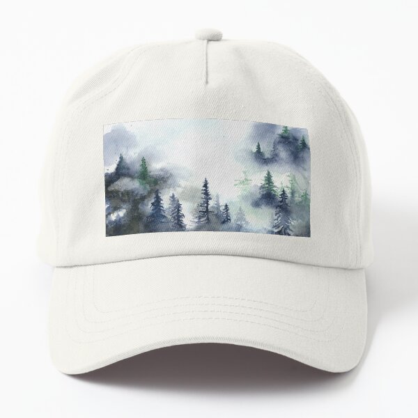 Misty Watercolor Forest Dad Hat