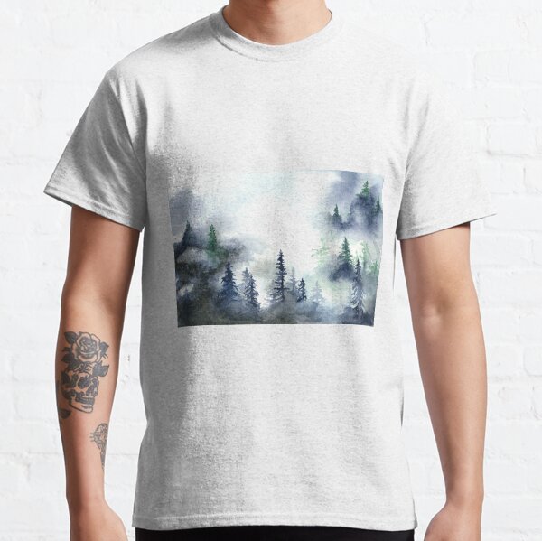 Misty Watercolor Forest Classic T-Shirt